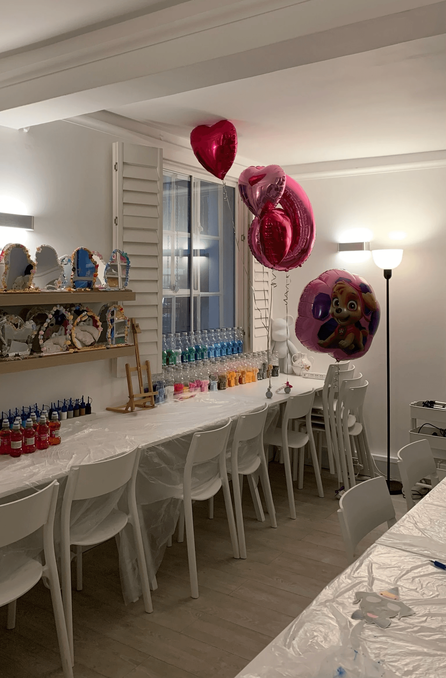 Birthday party setup at our private hire studio in Marylebone, London
