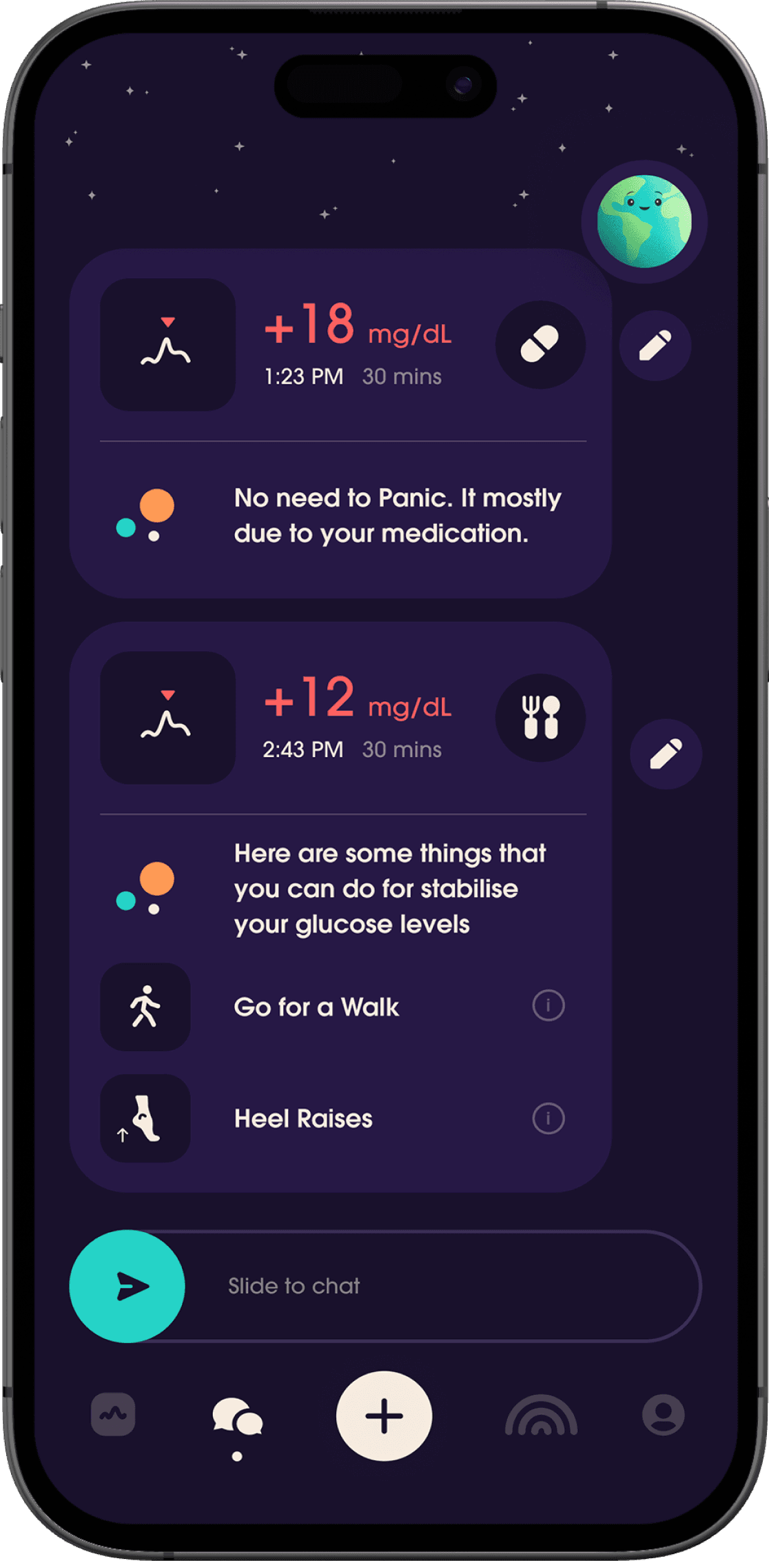 trst | Smartphone screen showing health coach feature