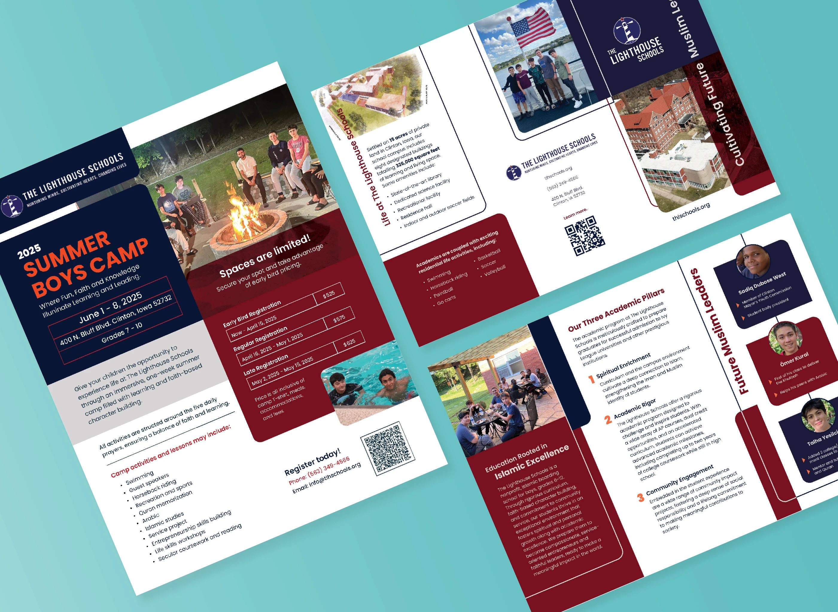 Display of The Lighthouse Schools flyer and trifold.