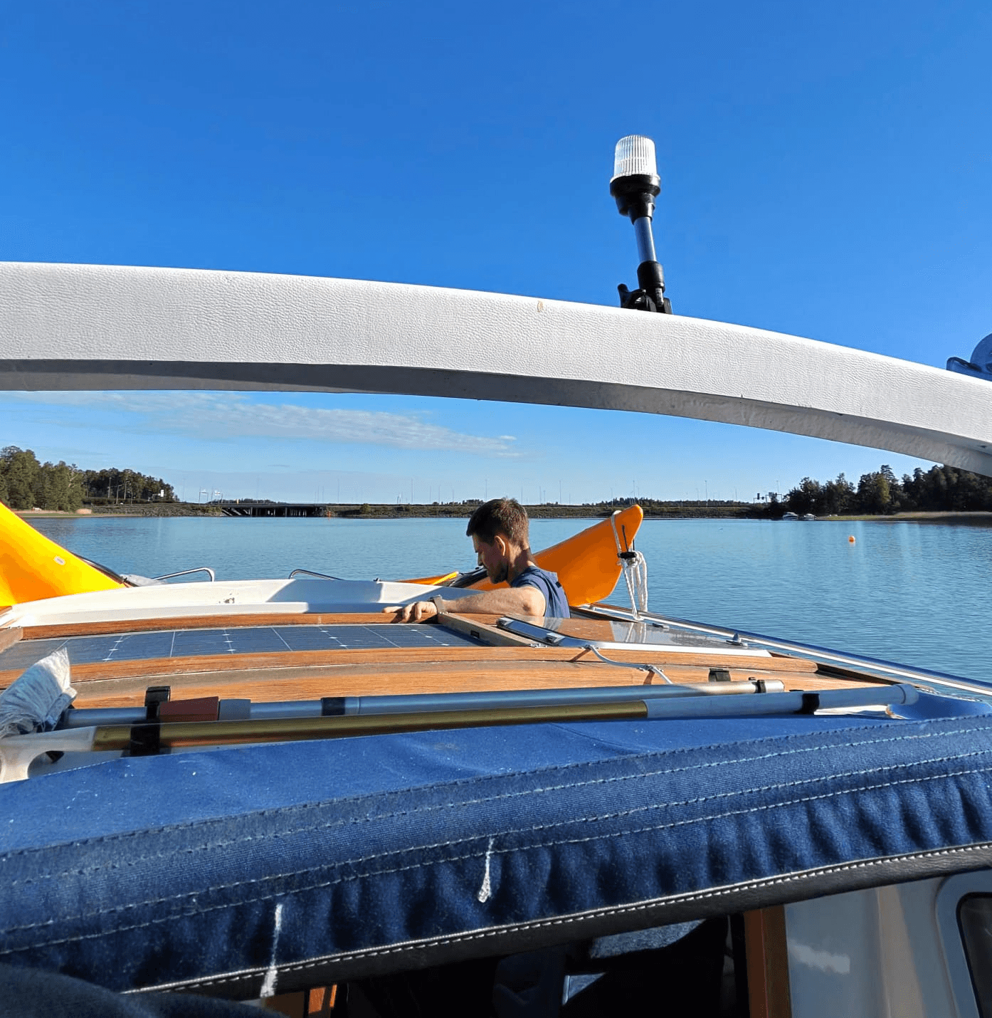 Man on a boat trip