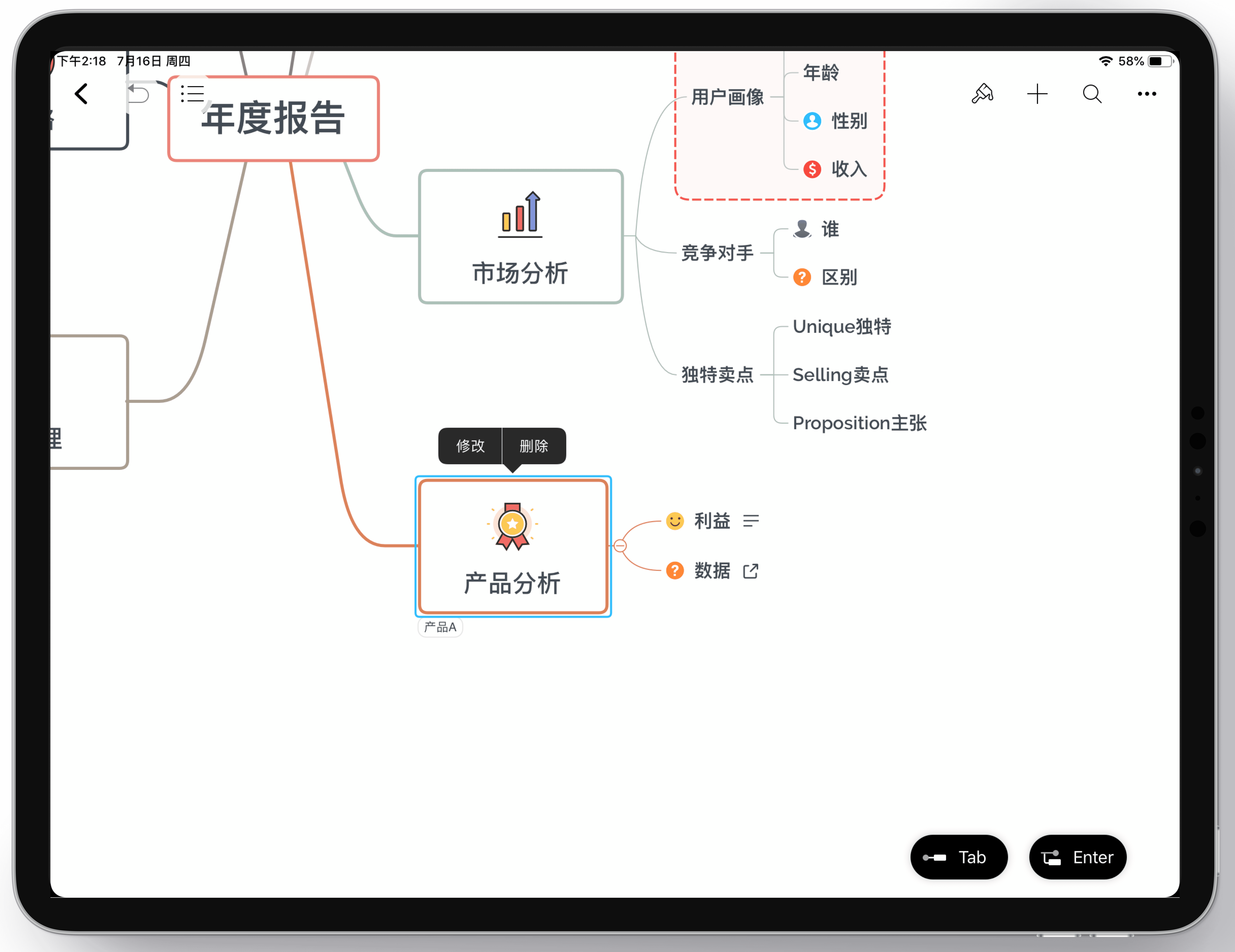 iPad上使用Xmind思维导图