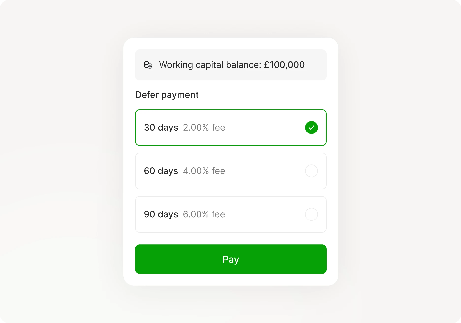 Offer clients flexible working capital