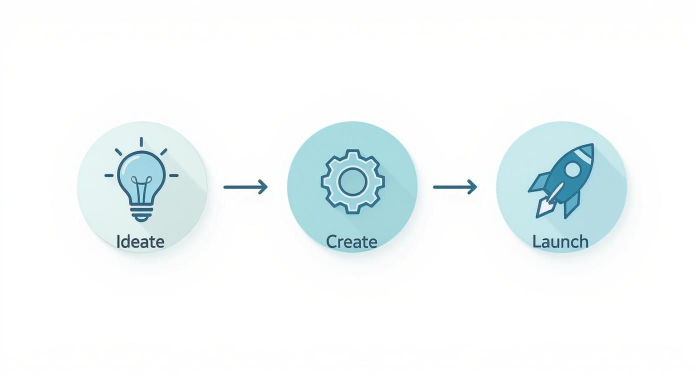 Infographic about how to create digital products to sell