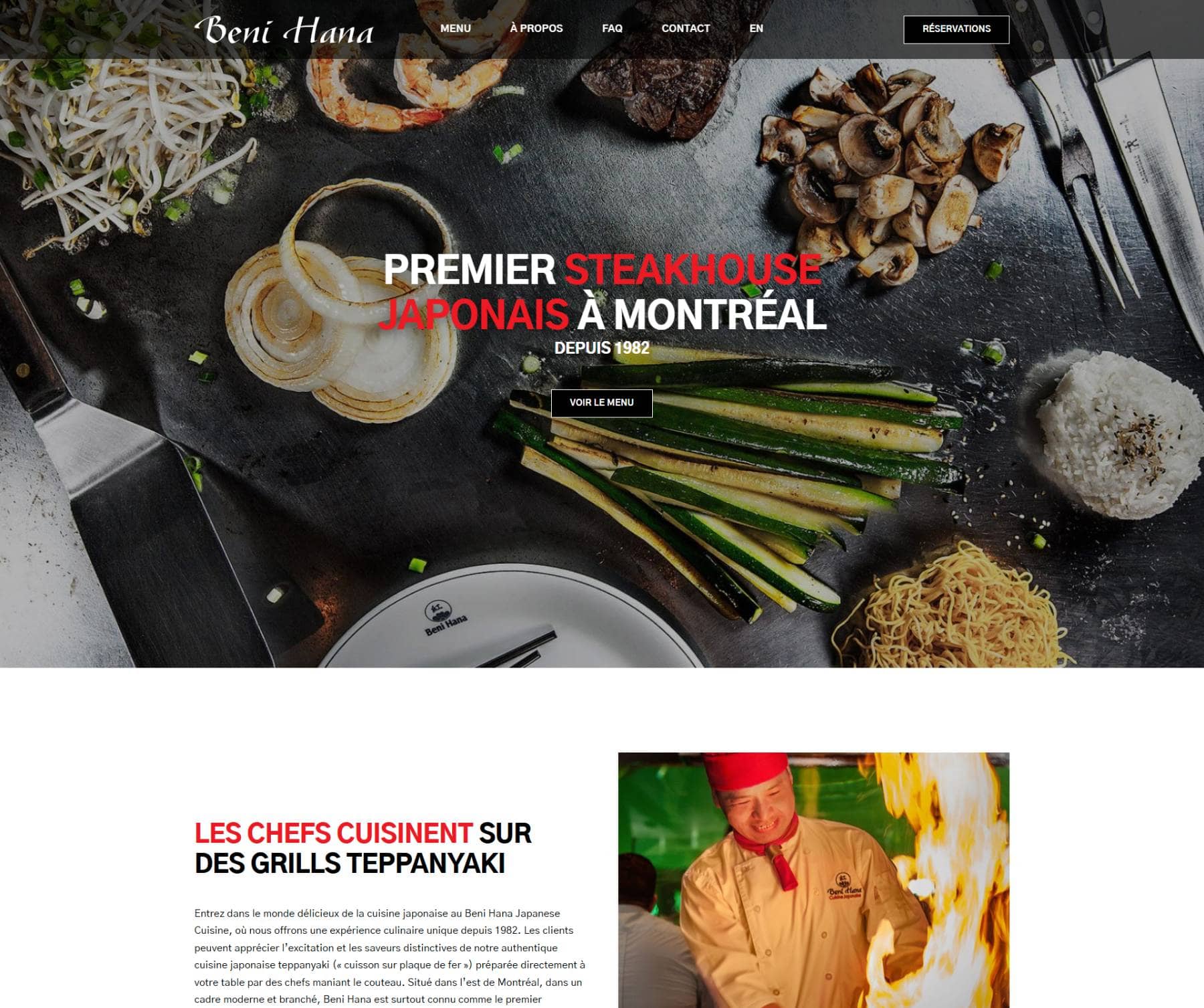 BeniHana Montréal website screenshot