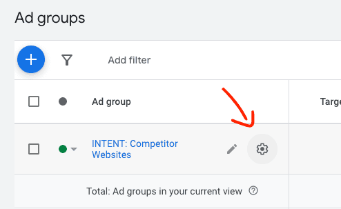 Editing a YouTube ad group