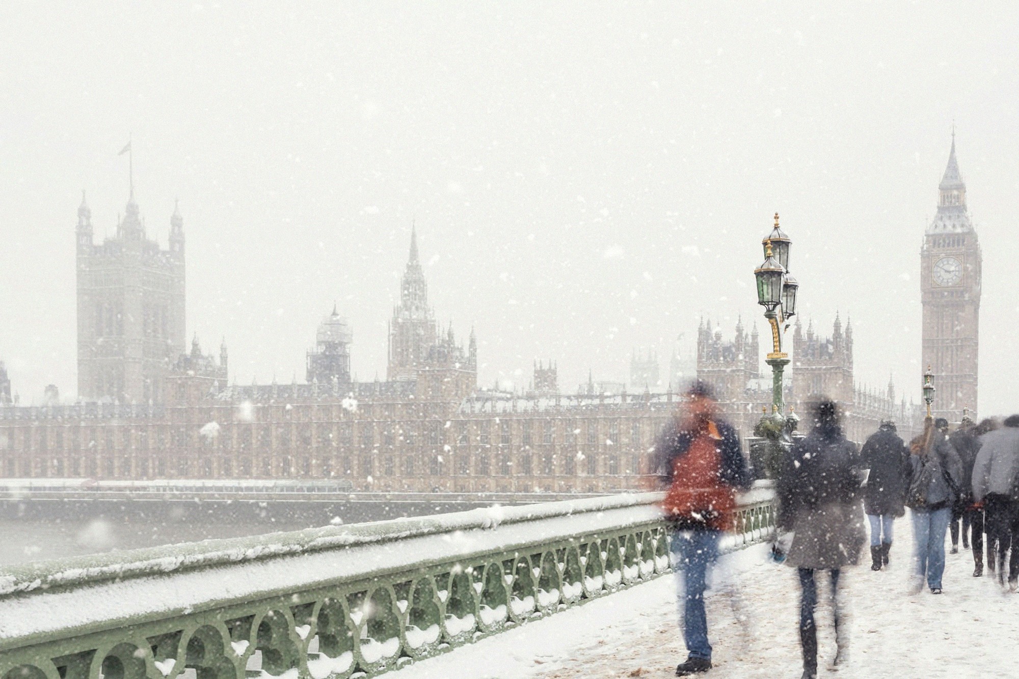 Winter morning in London with Westminster and Big Ben in the background
