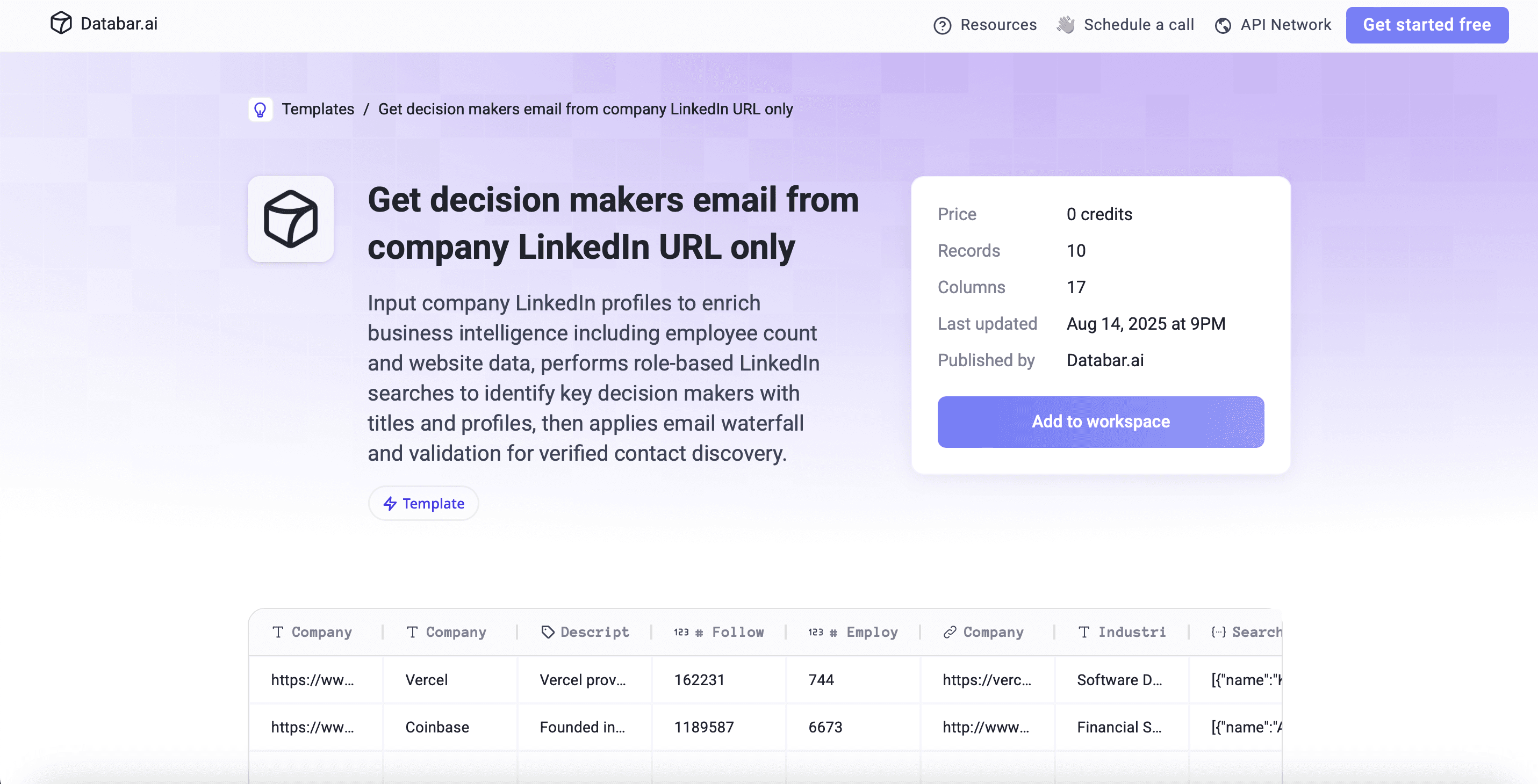Get decision makers contact details template
