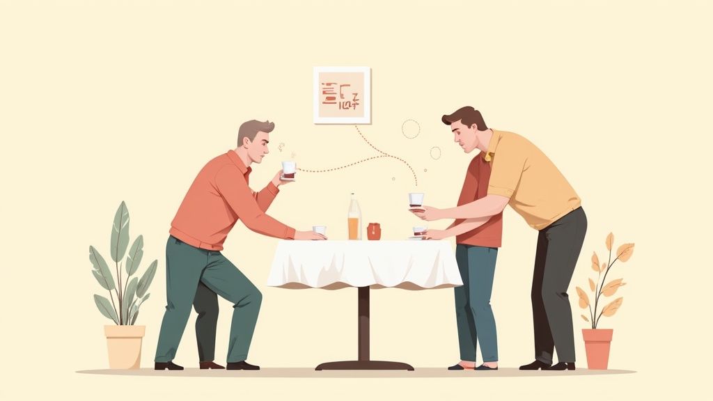 People connecting and laughing in an office setting, representing strong company culture.