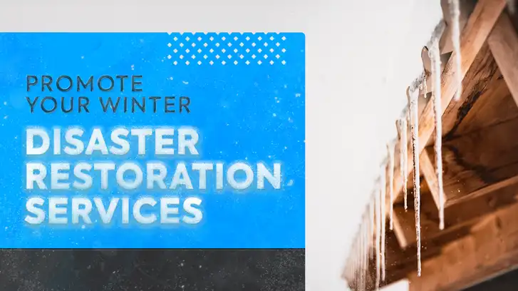 magic plan supporting winter disaster restoration marketing with focus on ice damage and seasonal services