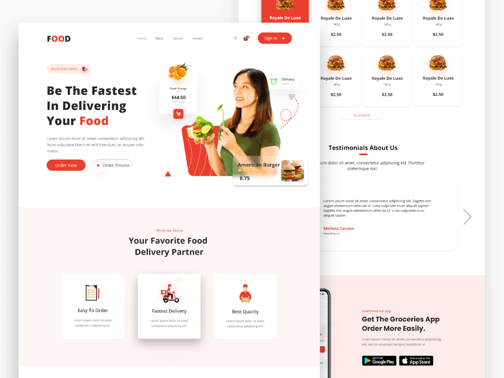 Food Delivery landing page