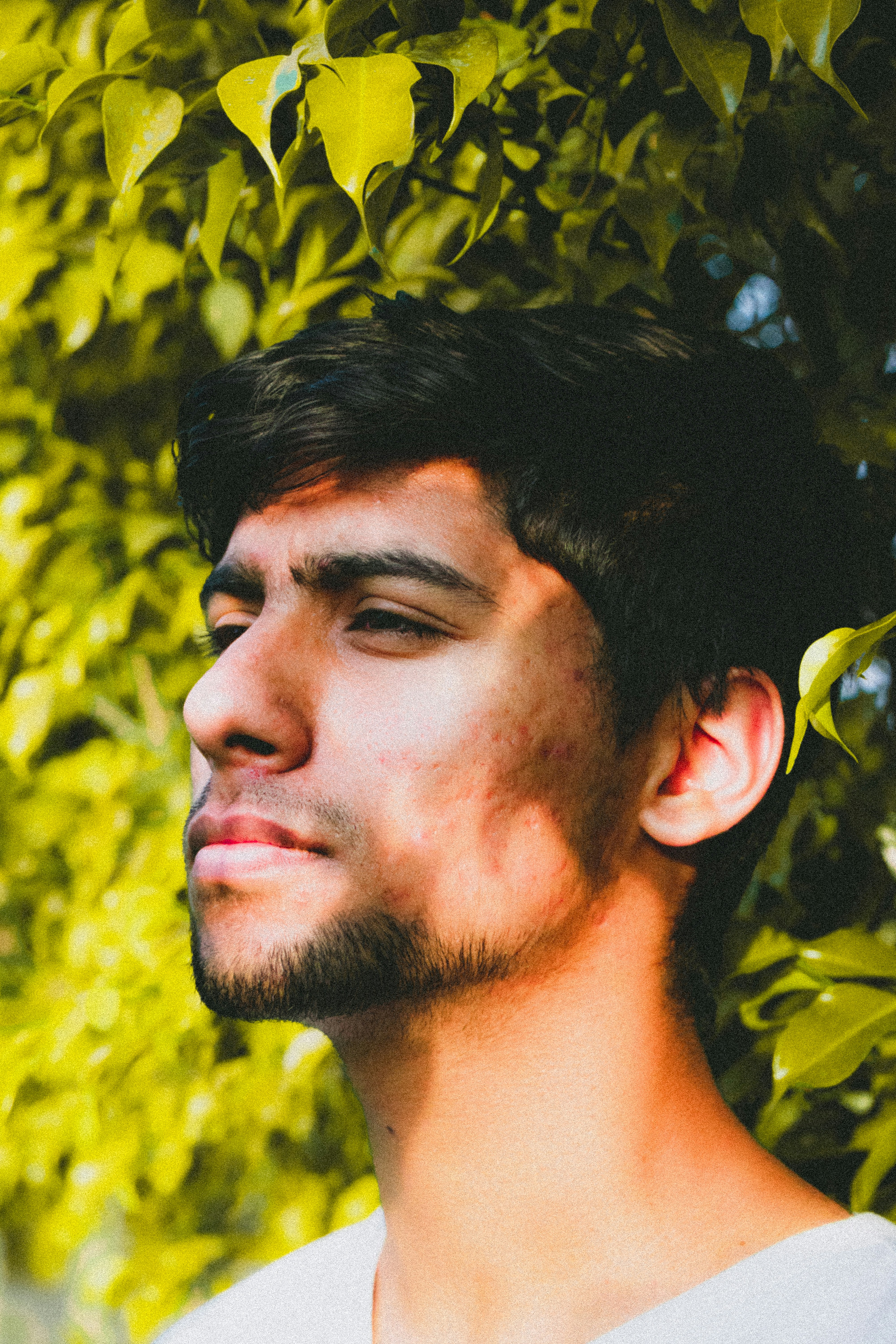 man in white top near plant