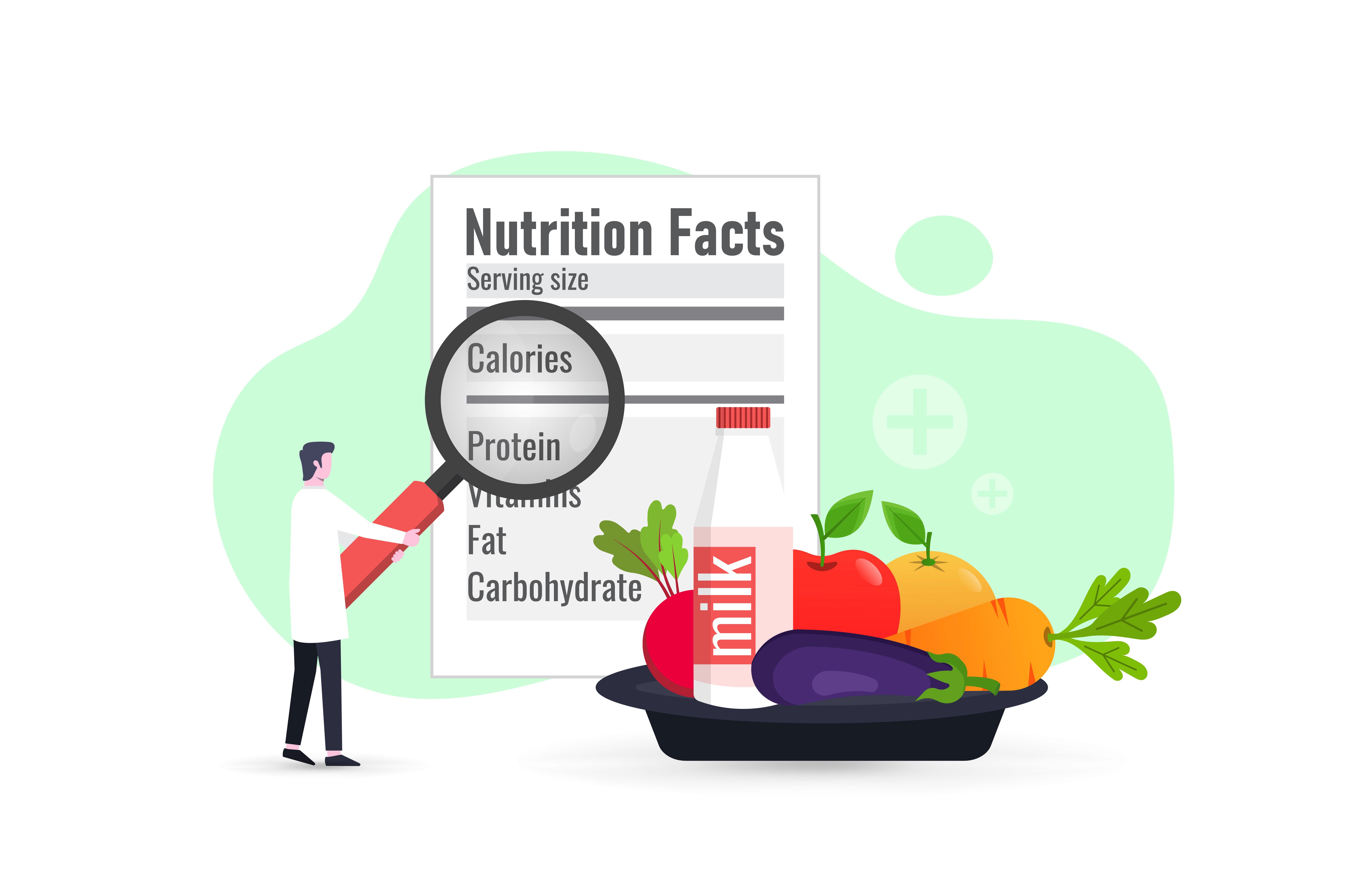 nutrient facts being zoomed 