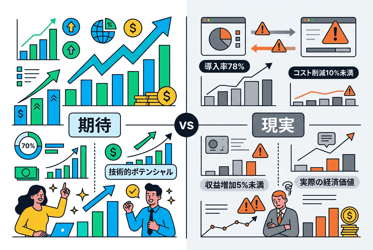 AI導入における期待値と実際の成果の格差
