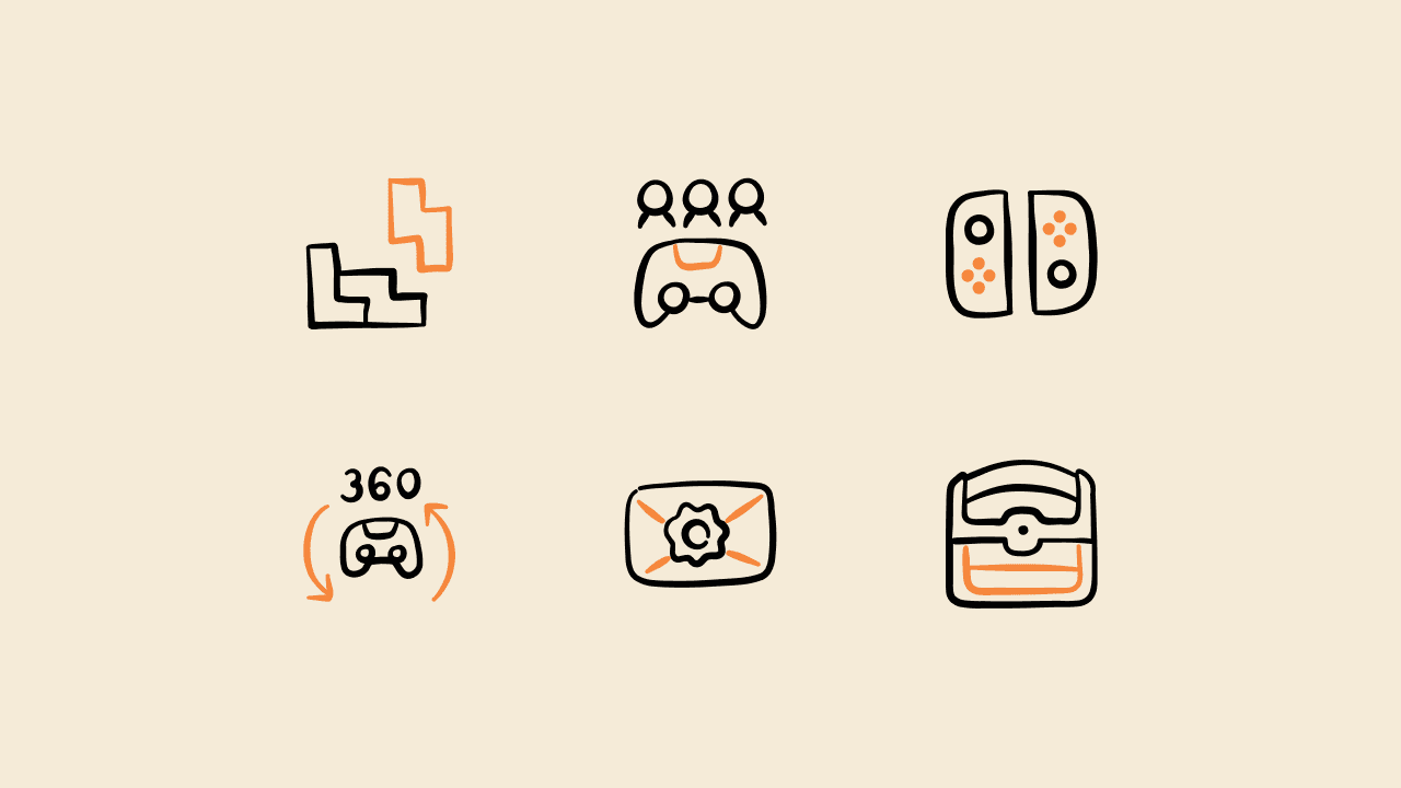 Freehand Duo Gaming Icon Set