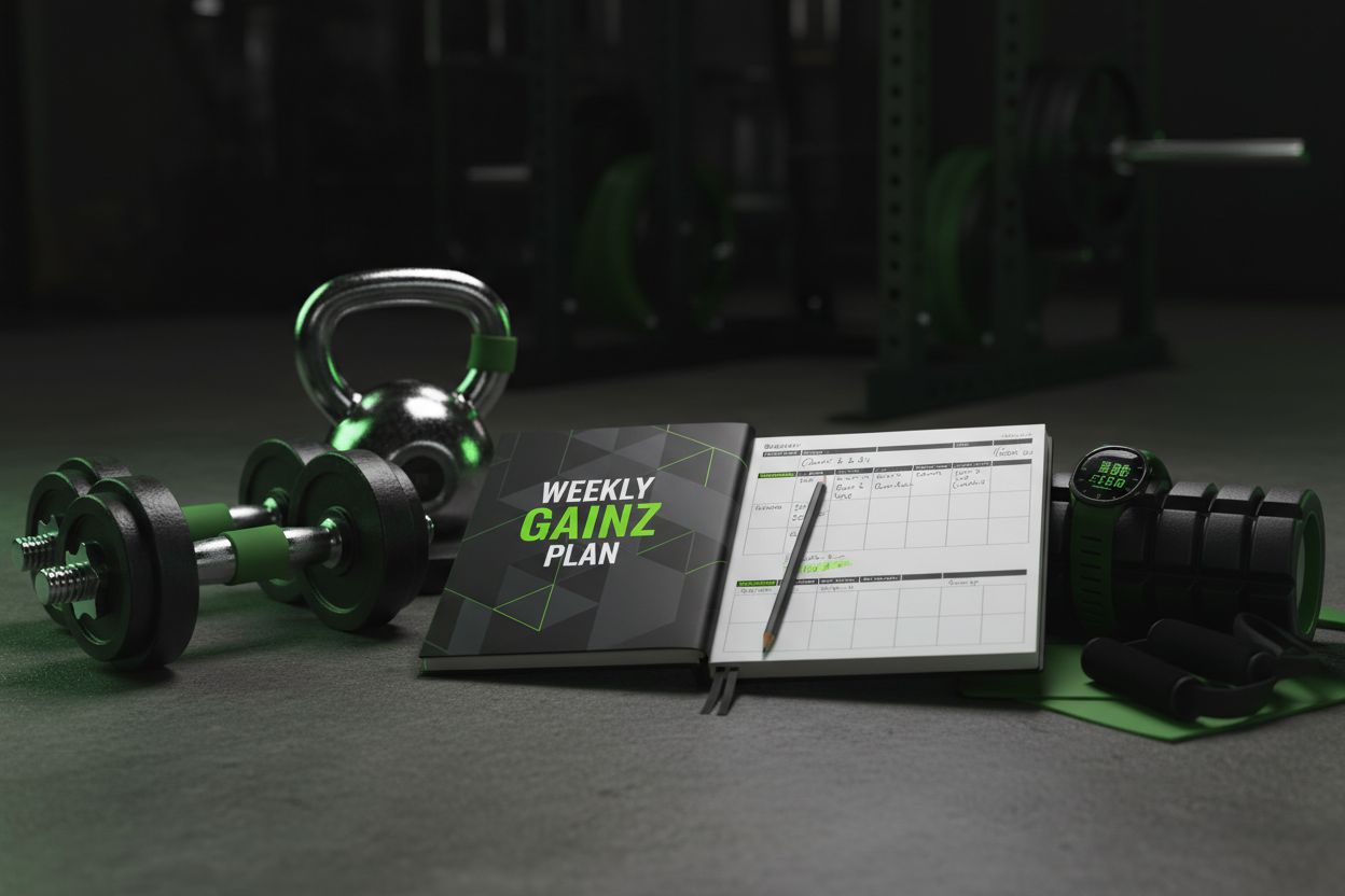 A weekly strength training planning setup