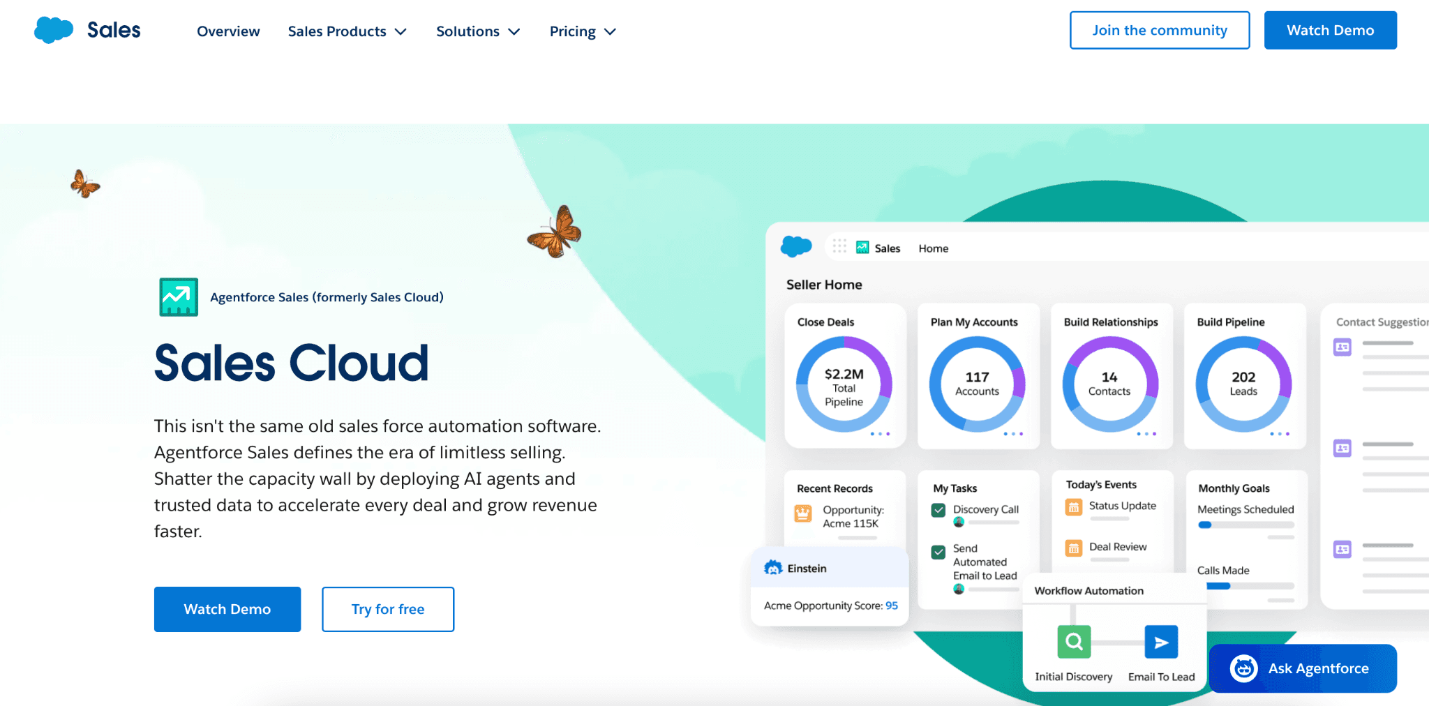 salesforce sales cloud homepage
