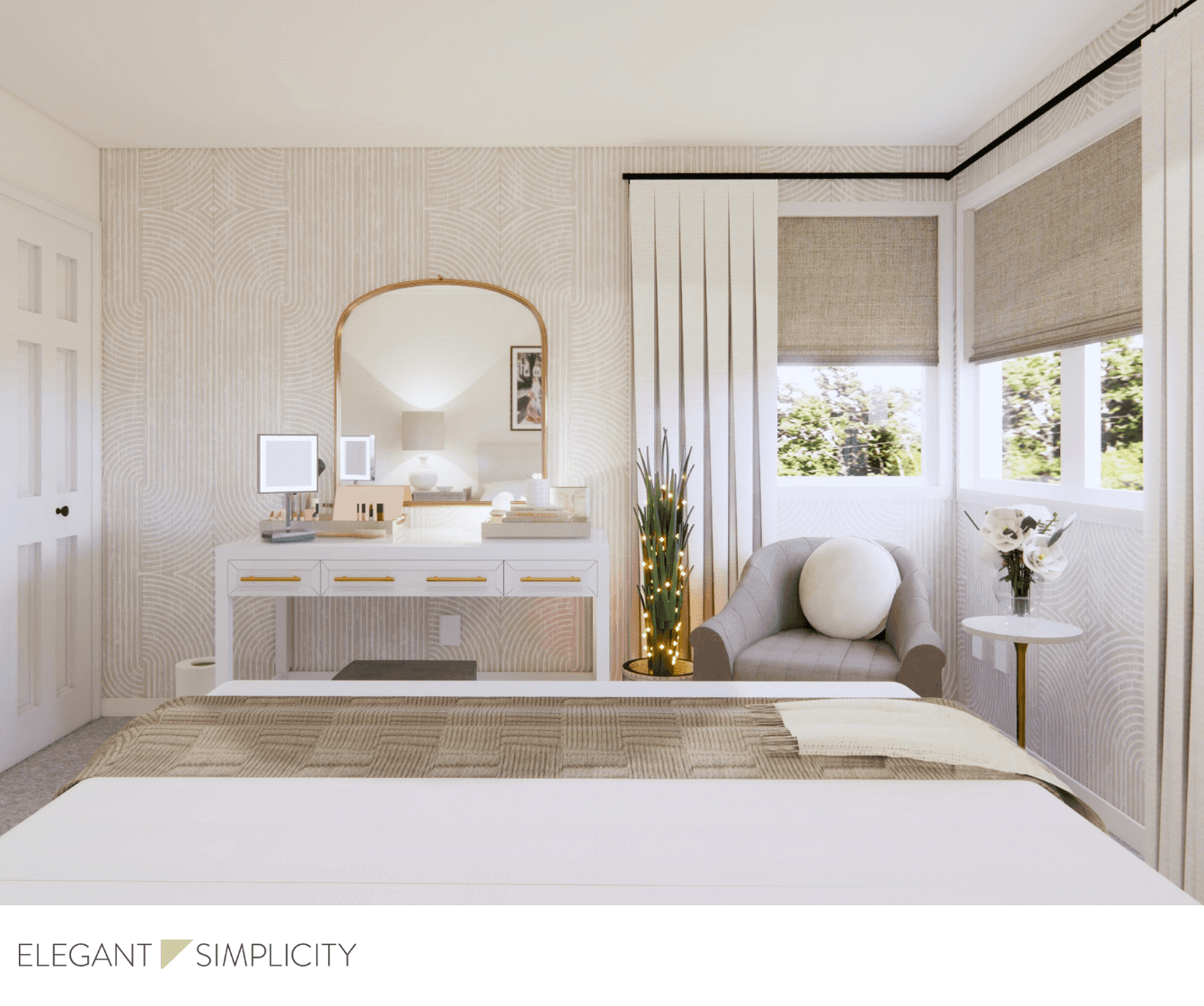 We’re so excited to share details from The Medina House: Girls Bedroom 2 –– one of our favorite interior design + professional organizing projects in Medina, WA.
