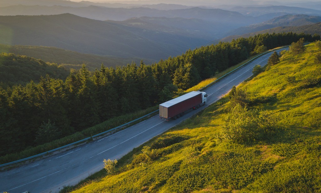 Truck on highway