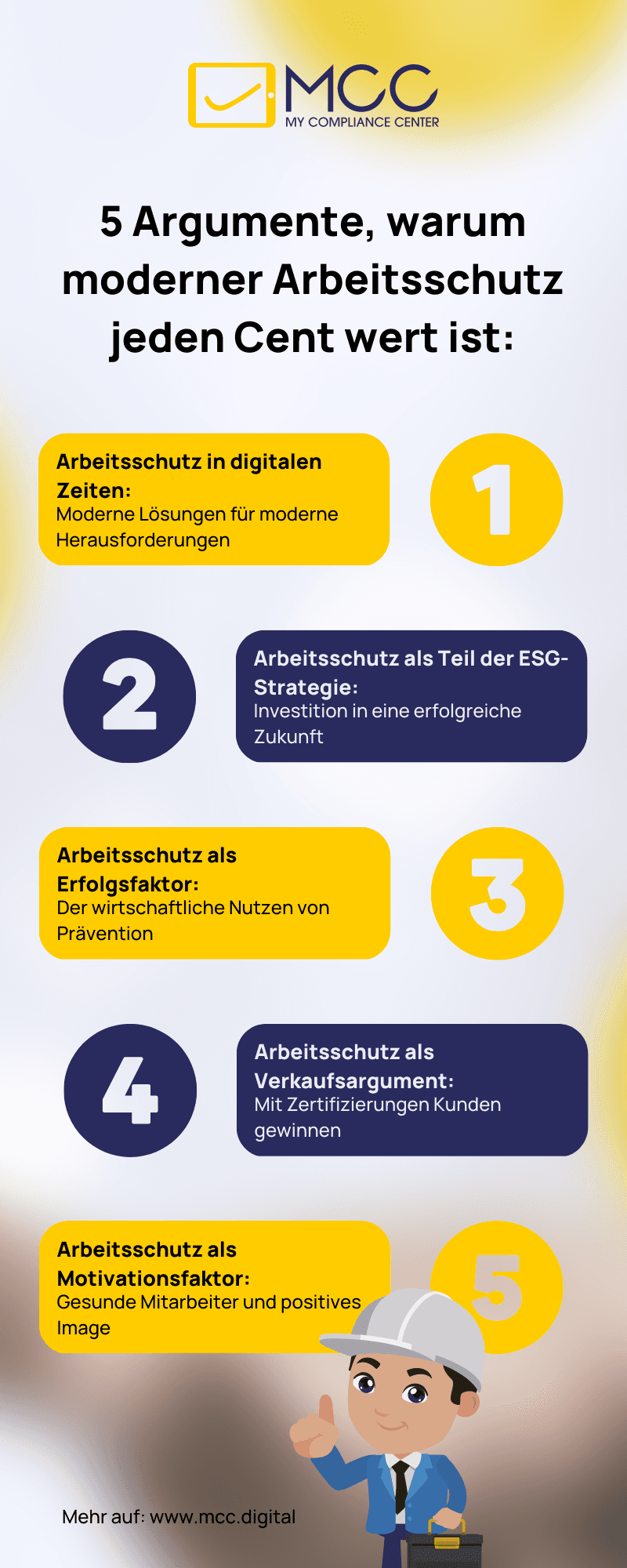 Infografik - 5 Argumente, warum moderner Arbeitsschutz jeden Cent wert ist
