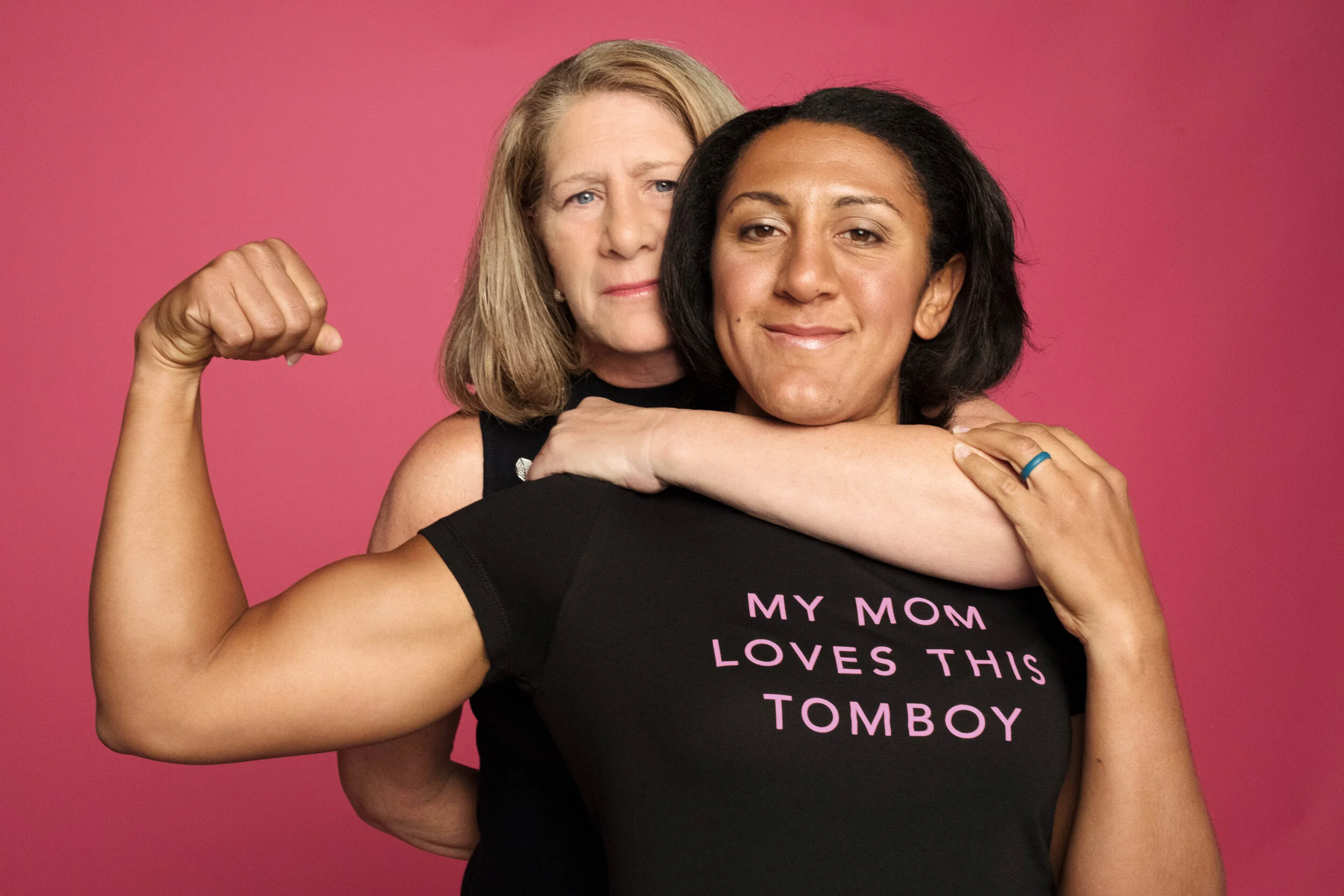 Elana Meyers Taylor and her mother in the original Love Over Bias campaign portrait