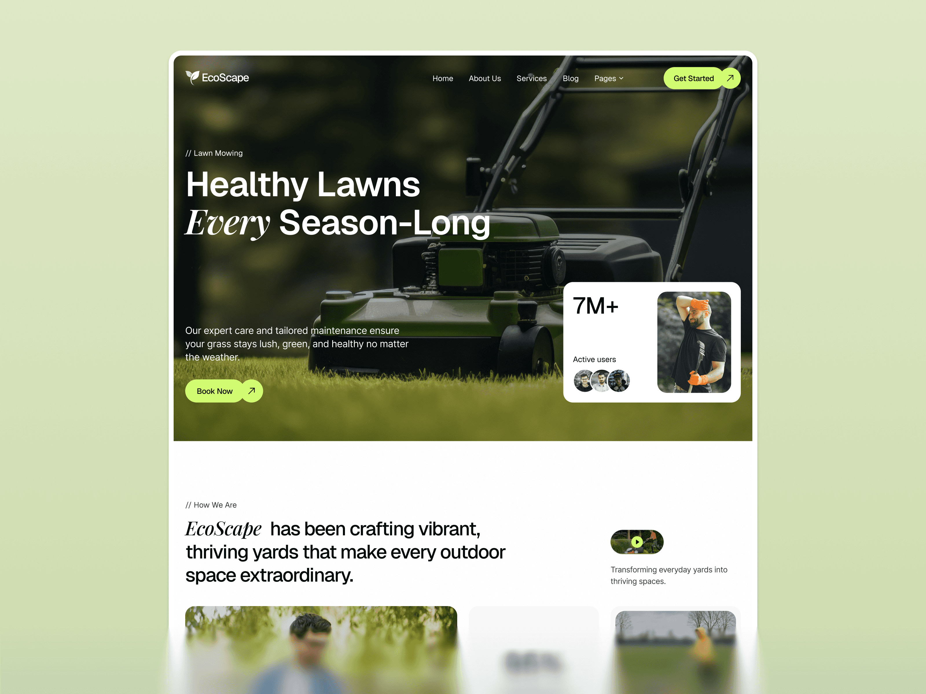 framer gradening services template
