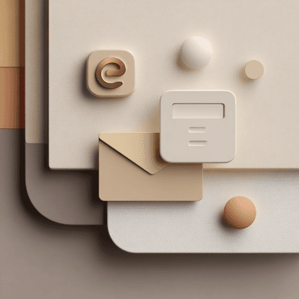 A minimalist illustration of envelopes and digital message icons, representing email campaign management.