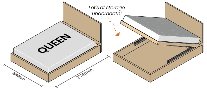 Storage Bed - Tiny House Bedroom