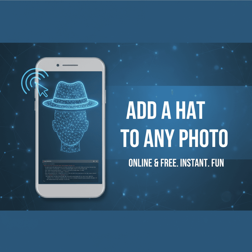 Una persona en una foto con un sombrero añadido digitalmente, mostrando una integración realista.