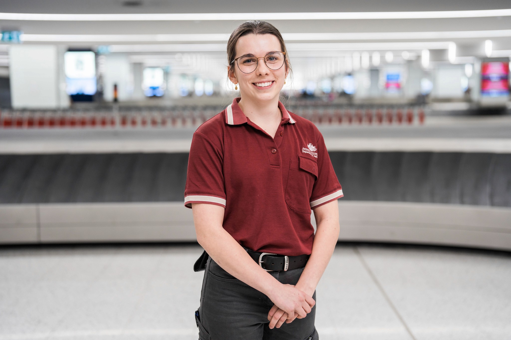 A woman at an airport