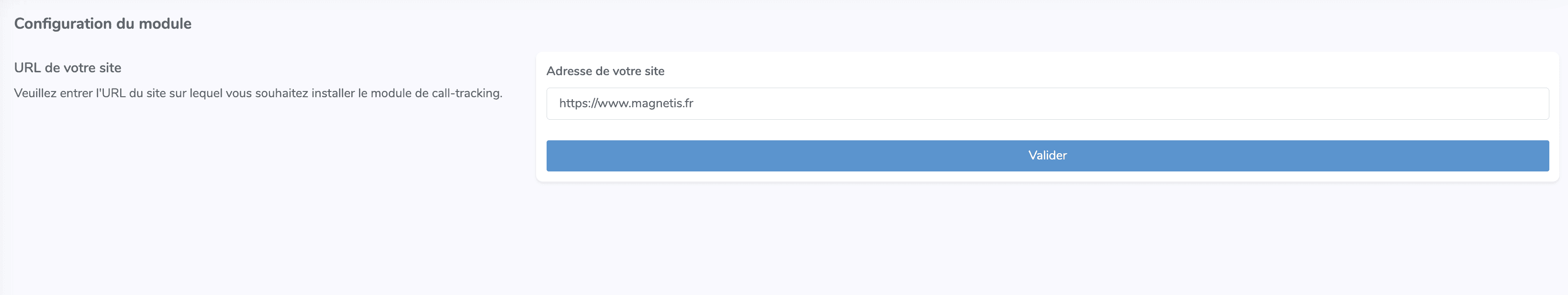 Saisie URL Magnétis
