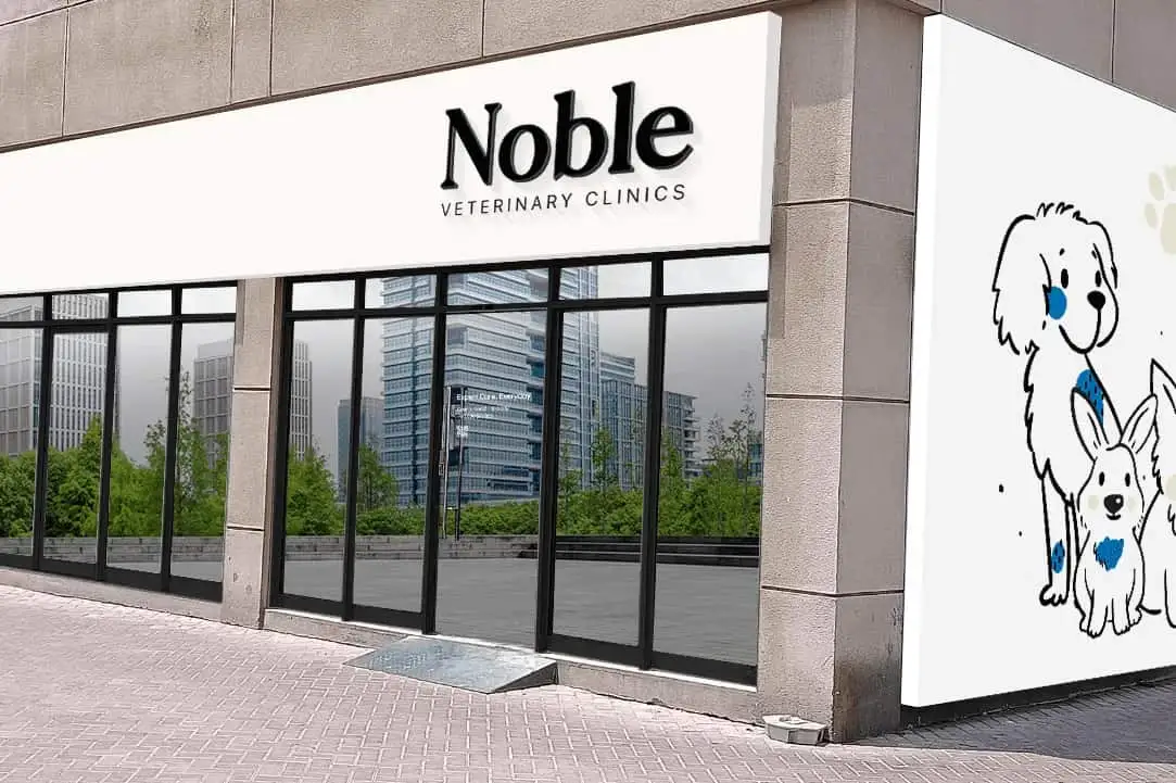 The front view of Noble Vet Clinic in Jumeirah Lake Towers.