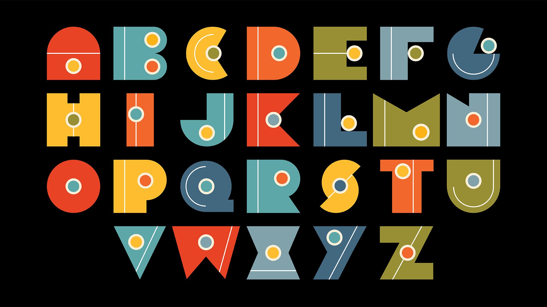 custom alphabets designed by Eunji Kim