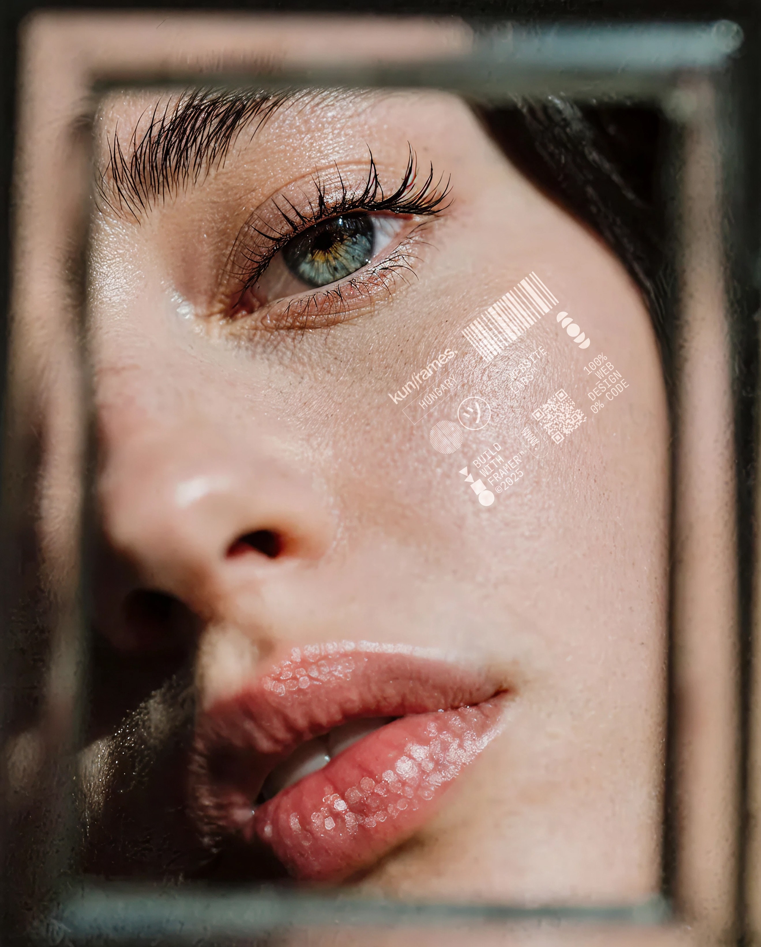 Close-up from a young woman's face