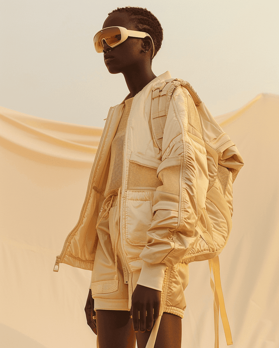 high-tech eywear on a woman wearing jackets