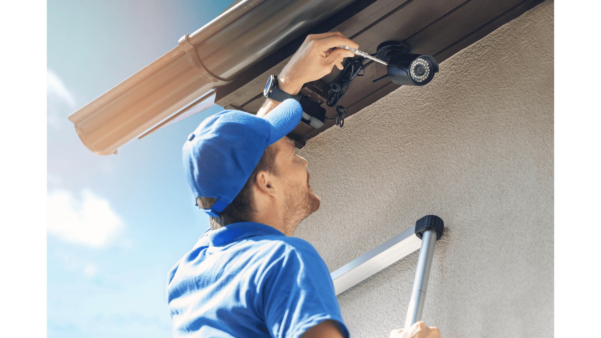 Man fixes security system