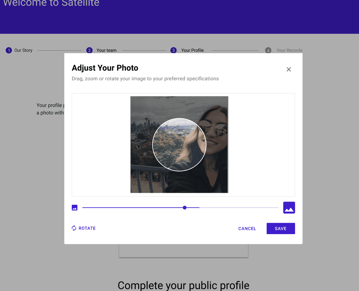 Preboarding profile photo editing