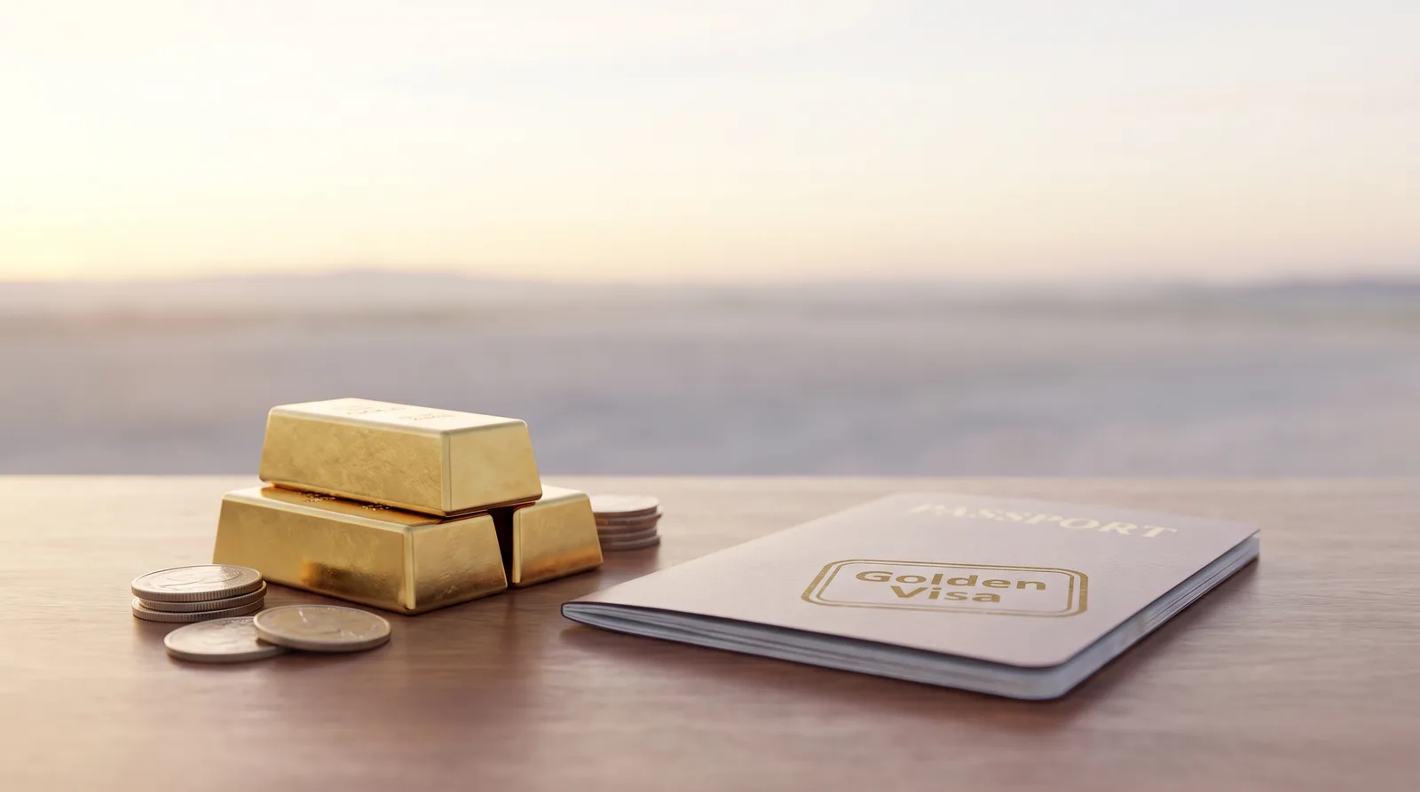 Capital Requirements on the Golden Visa Investor Route beside a passport, residence visa card and application form