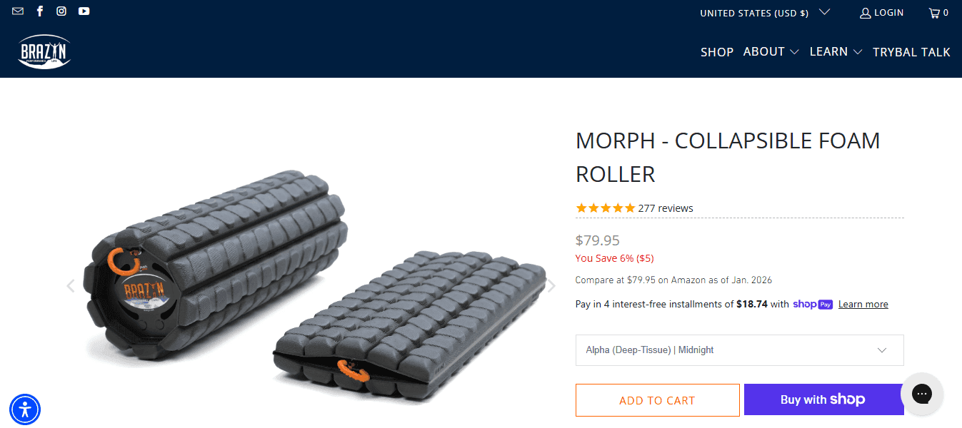 Brazyn Morph Collapsible Foam Roller