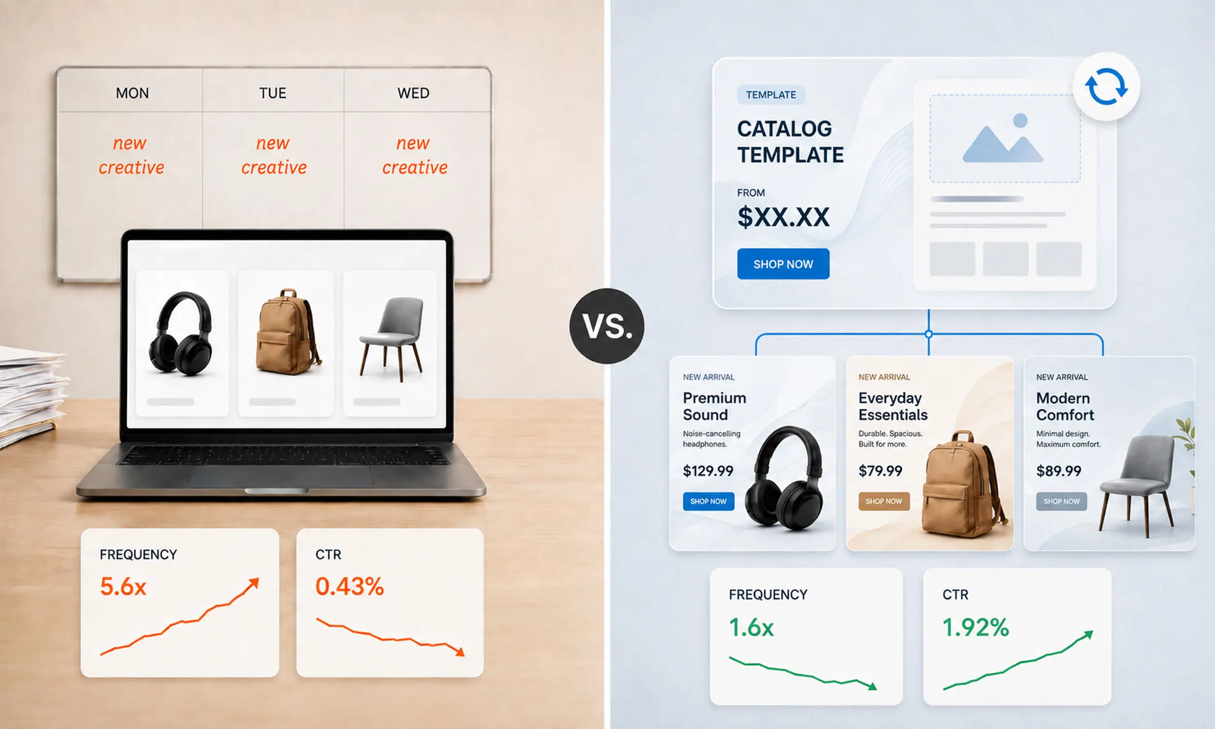 Ad Fatigue: Why refreshing a catalog beats remaking single images