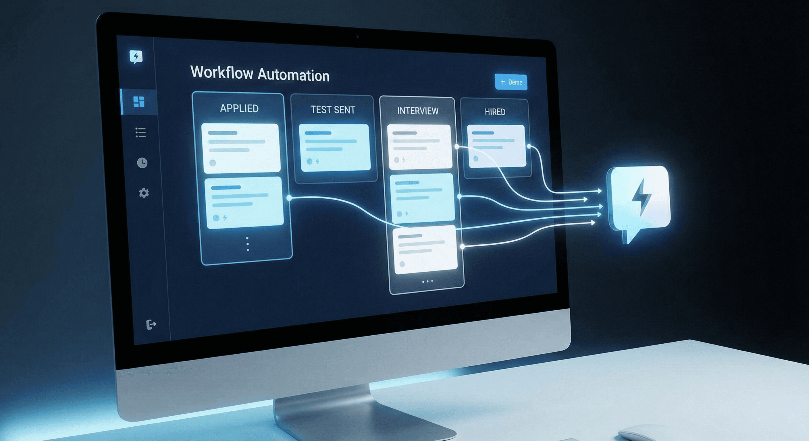 Visualization of a smart hiring workflow using Notion and Slack integration.