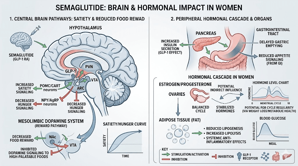 How semaglutide affects brain pathways and hormones related to female sex drive