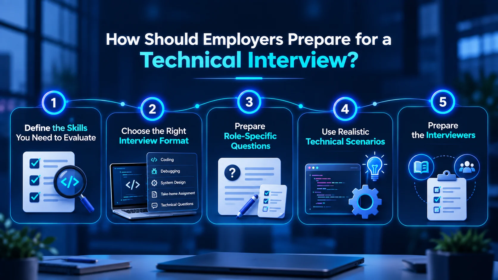 Technical interview preparation steps for employers.