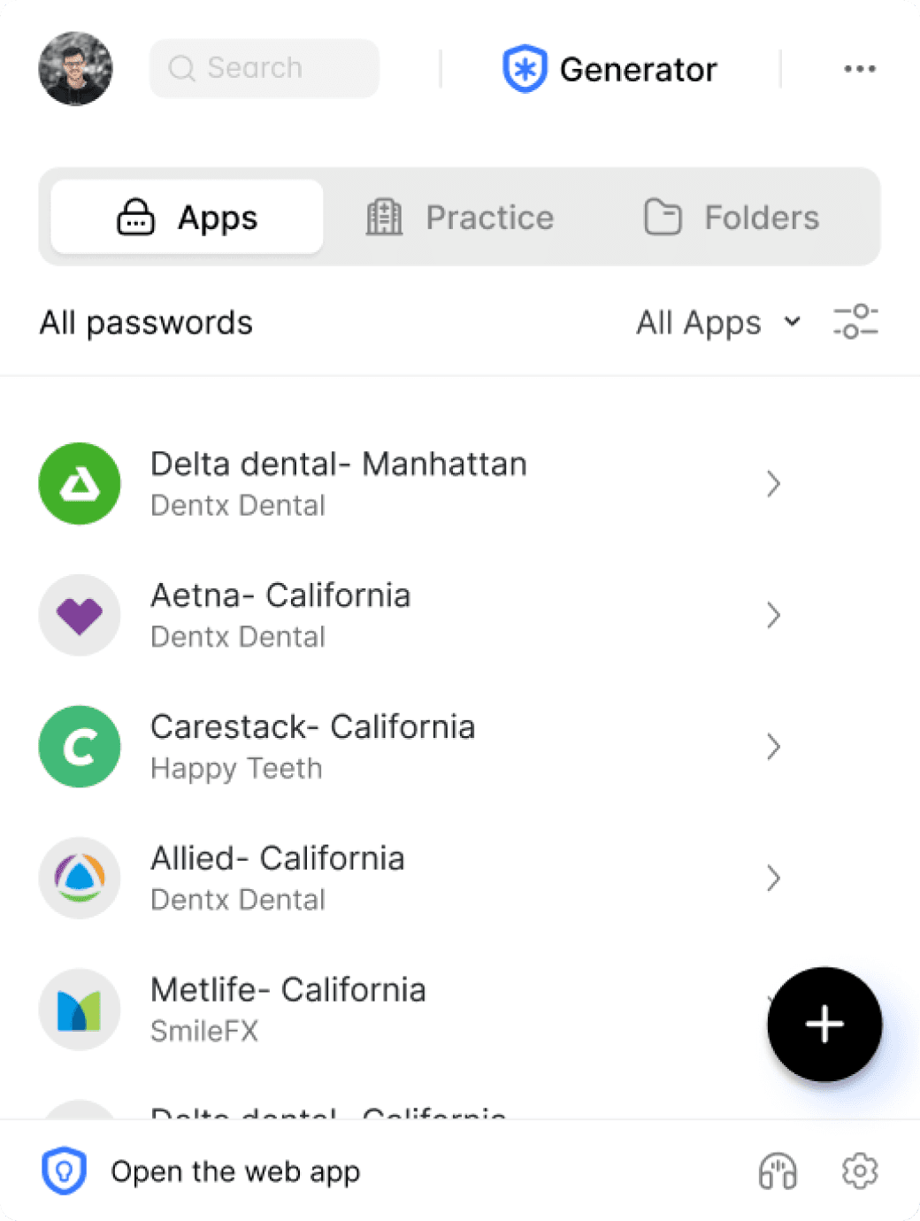 Access portals directly from  the browser extension