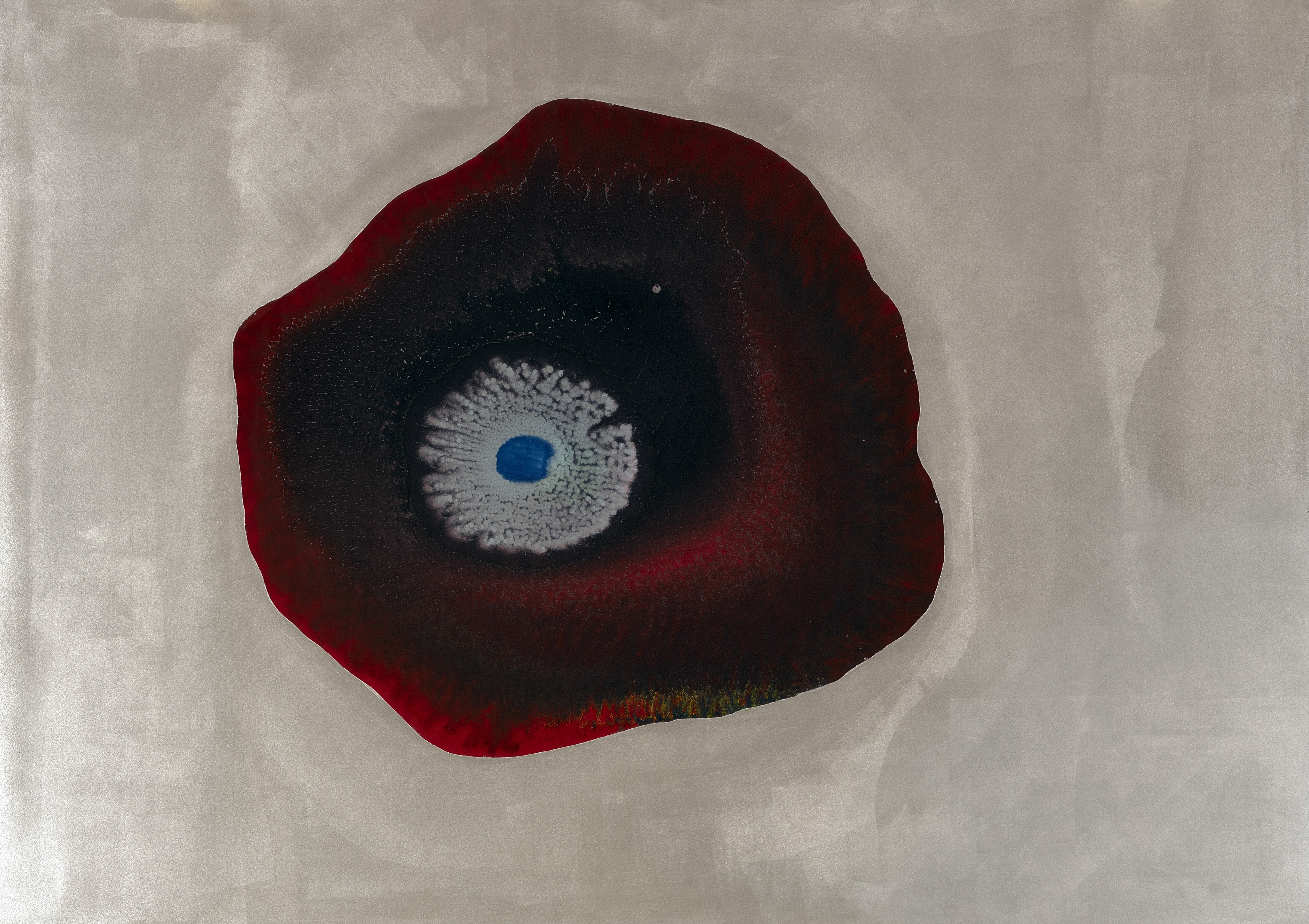 herd of sheep on road painting