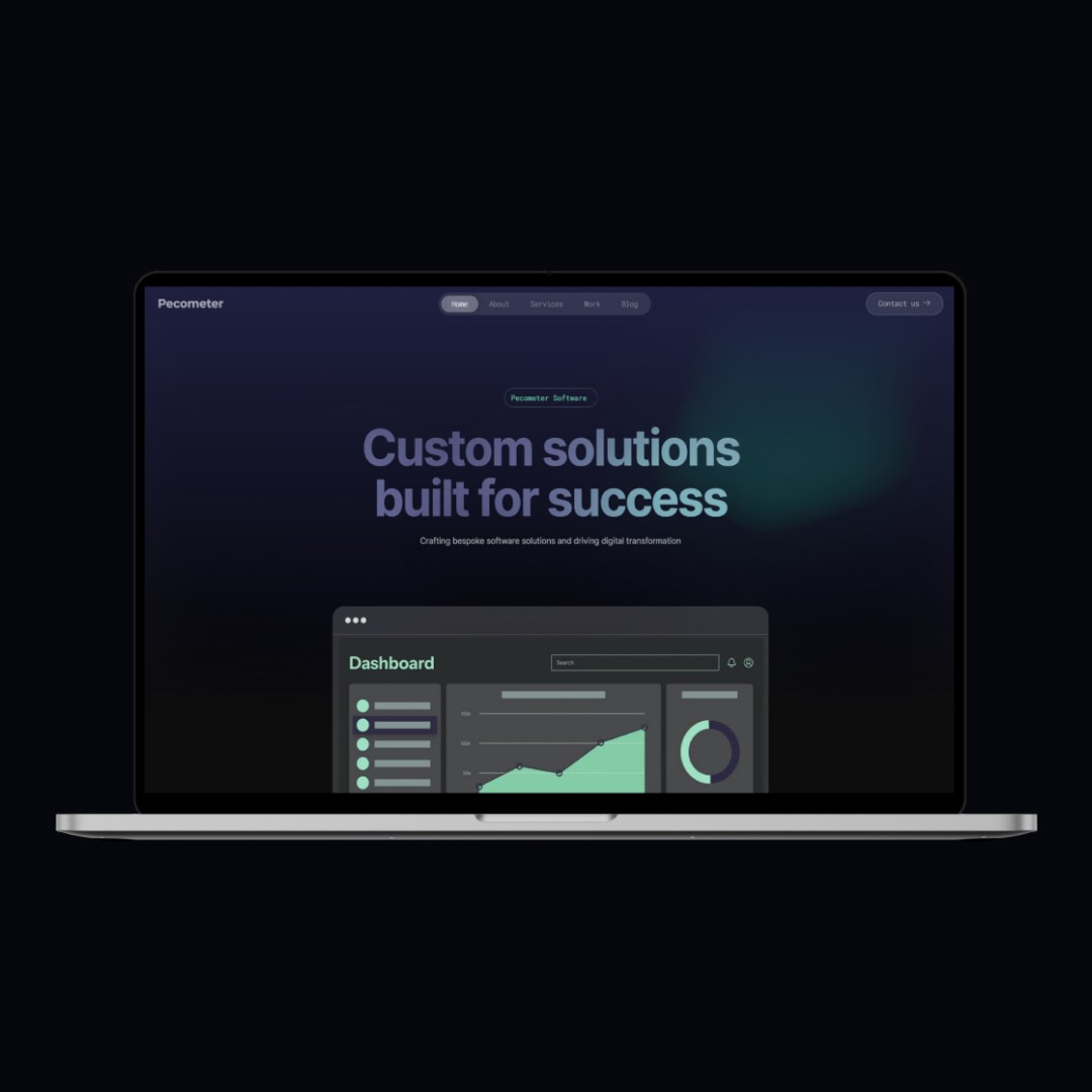 Pecometer Software UX/UI, Web and Brand Design - Pecometer 2024 Website Design Home page mockup