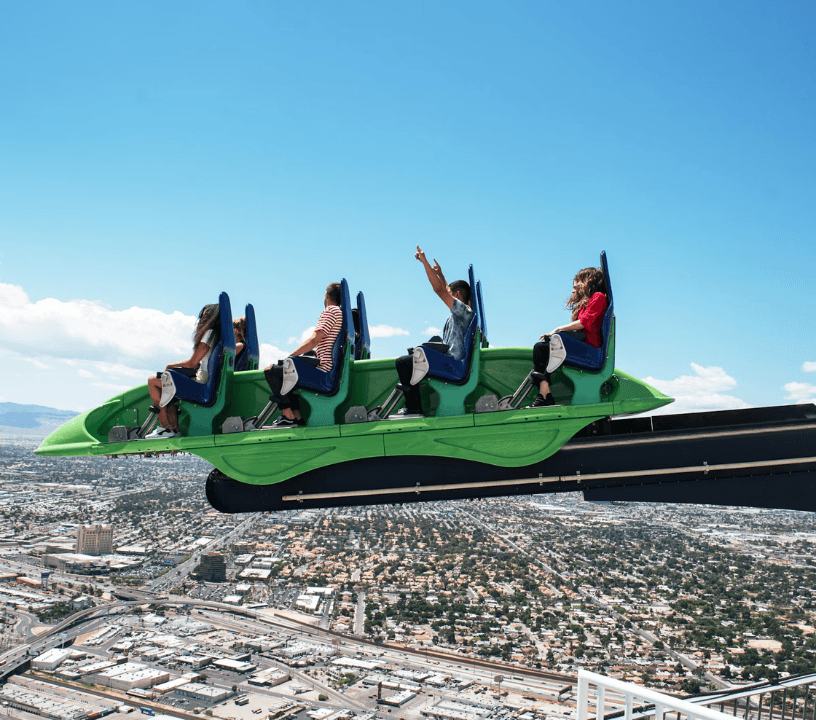 X Scream Thrill ride at the STRAT takes you over the edge of America's tallest observation deck