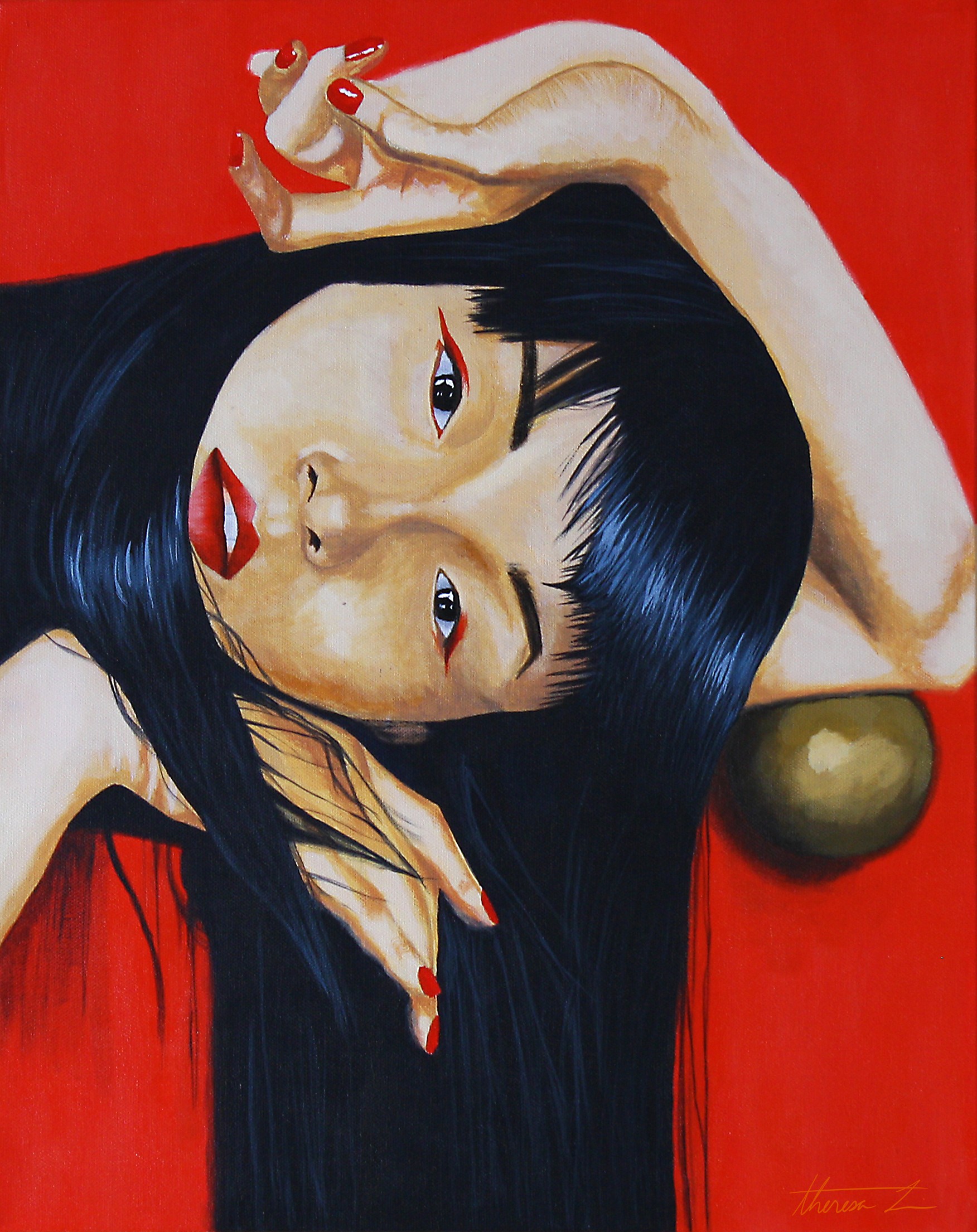 acrylic painting of Ju Xiao Wen