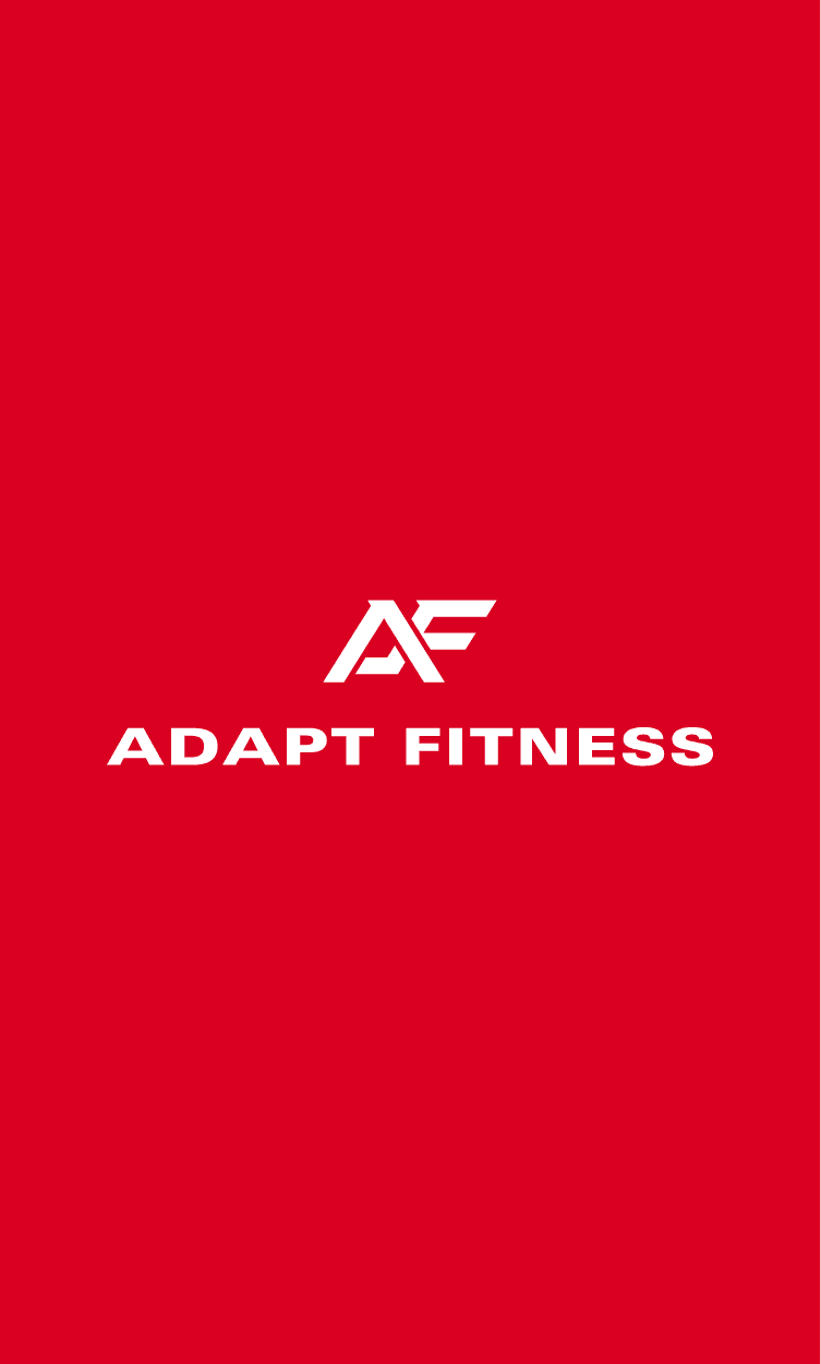 Adapt Fitness Logo with a red background