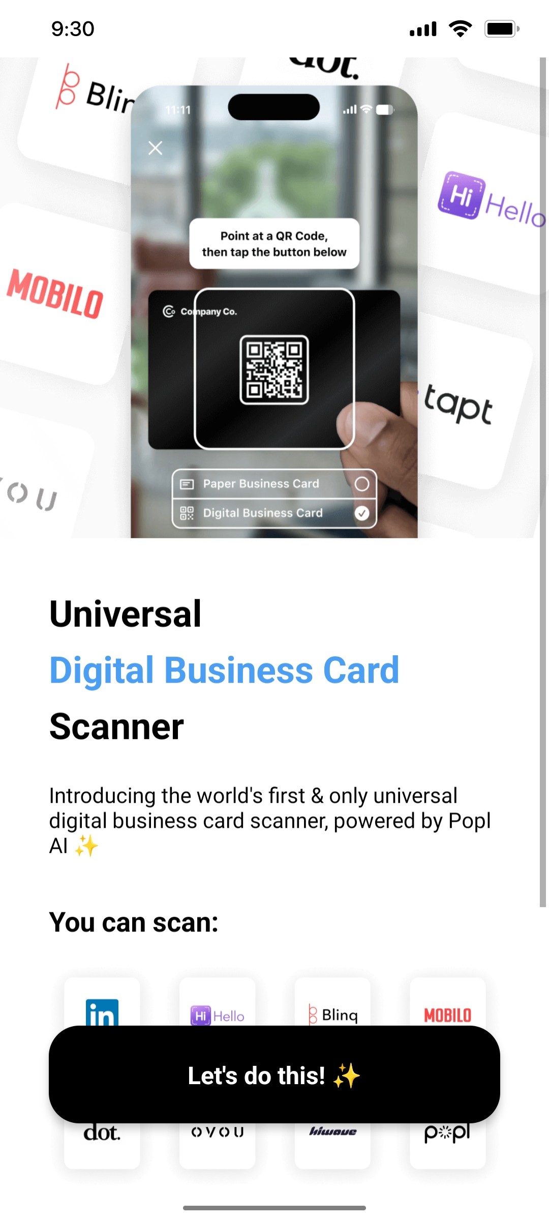 Popl  Digital Business Card Screen