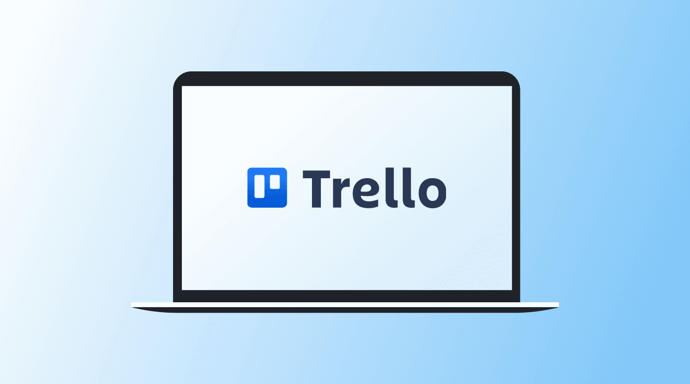 Laptop screen with Trello logo